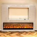 Modern WiFi/APP-Controlled LED Steel Electric Fireplace Indoor/Outdoor Heated for Hotel & Household Use in English & French