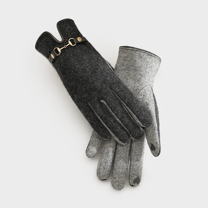 Fancy Girls Bike Riding Touch Screen Soft Winter Thermal Women Wool Gloves