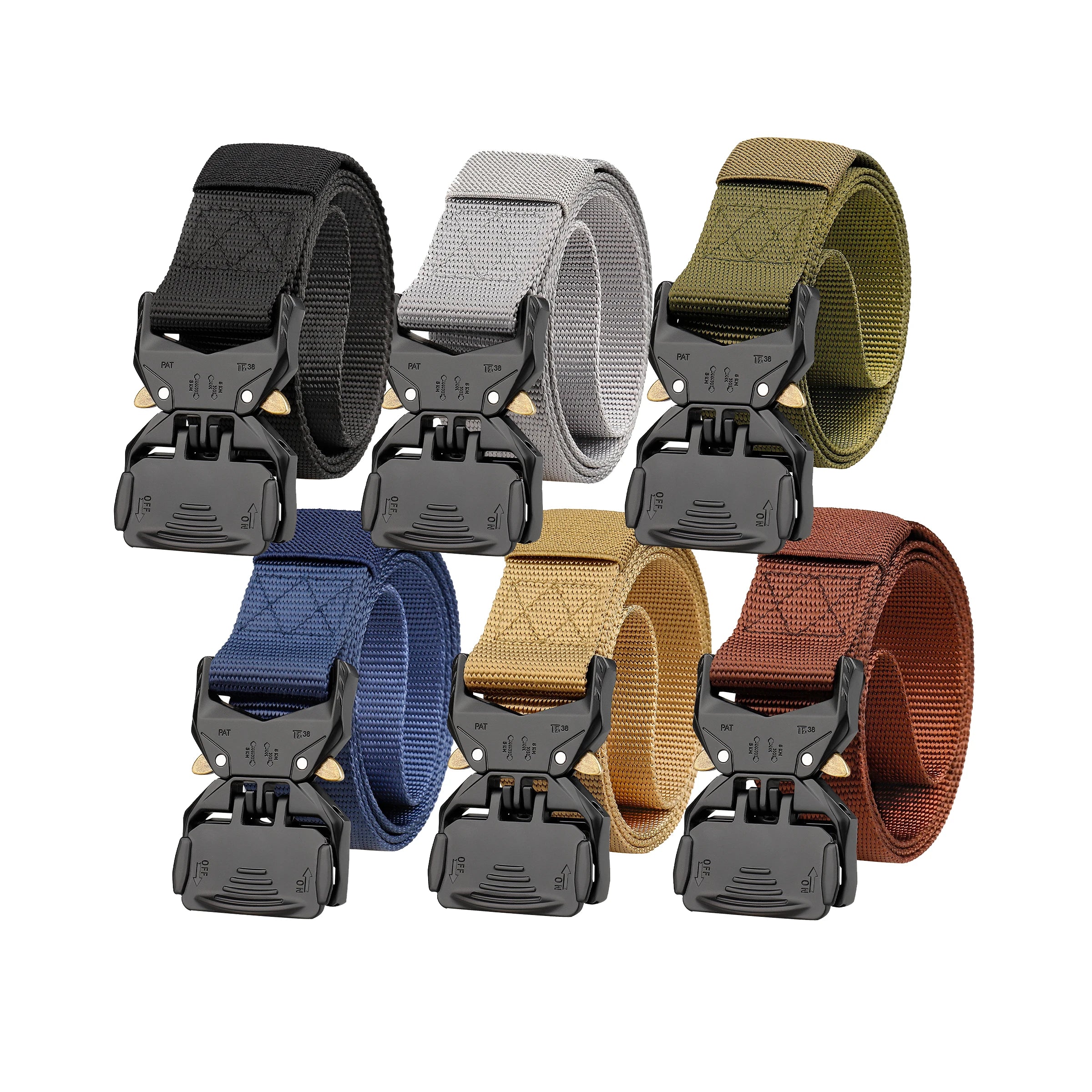 2025 Men's Nylon Fabric Belt Adjustable Fans Outdoor Quick Release Tactical Belt Metal Alloy Buckle Hunting Hiking Sport Belts