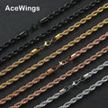 SC005  6mm 16" 18" 20" 22" 24" 30" Stainless Steel  Rope Chain  Hip Hop Chain Necklace
