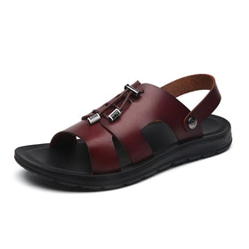 Cheap Genuine Leather Light Weight Wear-resistant Soft Custom Slipper Sandals with Massage Feature for Winter Men