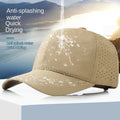 Blank Custom Logo Waterproof Running Hat Men Hiblan Golf Hat Performance Sport Laser Cut Hole Perforated Trucker Baseball Cap