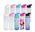 Wholesale Custom logo 17oz 500ml Double Wall Plastic Snow Globe Drinking Kids Water Bottle With Nozzle Handle Lid