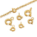 Necklace Connector Stainless Steel Clasps Gold Color Round Claw Spring Ring Clasps Hooks DIY Jewelry Making