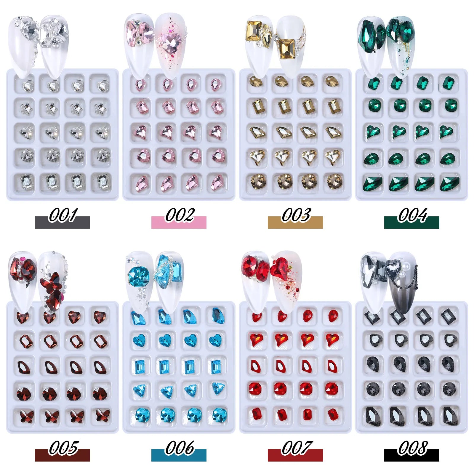 K9 Crystal Flat Bottom Special Shaped Flat-back Glass Rhinestone 3D Nail Art Rhinestones Charm Decorations