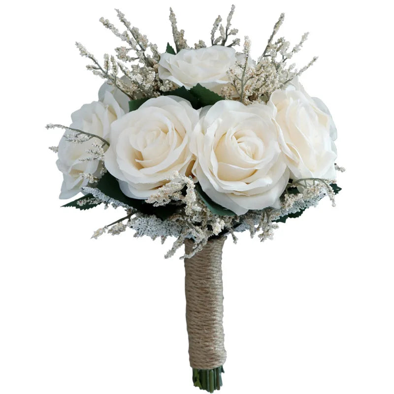 Morili Rose Bouquet Wedding Bride Holding Flowers Bridesmaids Holding Flowers Wedding Props MB12