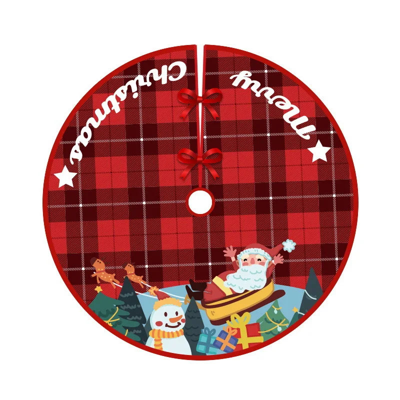 36 Inch Santa Claus Christmas Tree Skirt Buffalo Plaid Christmas Tree Skirt Holiday Decor