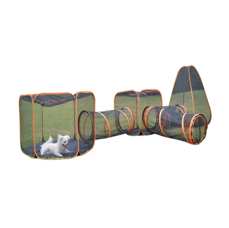 Outdoor Cat Enclosures for Indoor Dogs Outdoor 6 in 1 Cat Tent Tunnel and Playhouse Play Tents for Cats