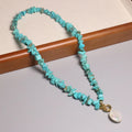 Minimalist Natural Chipped Stone Necklace for Women Freshwater Pearl Pendent OT Clasp Boho Natural Healing Stone Energy Choker
