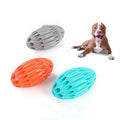 TPR Rugby Ball Puppy Dog Teeth-Grinding Relief Gnawing Bone Leaking Ball Food Leaky Feeder Chew Pet Toy