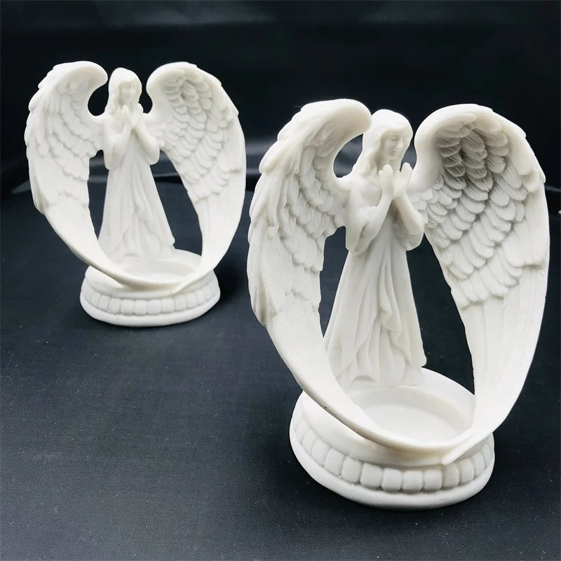 Wholesale Natural Healing Crystal Gemstone Wholesale Angel Shape Lighted Decoration