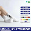Quality Anti Slip Pilates Yoga Socks Solid Skin Friendly Breathable Quick Drying Wholesale Crew Yoga Cuff Bottom Print Socks
