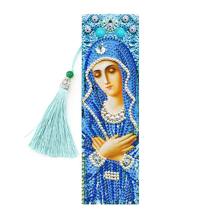 Hot DIY Art Craft 5D Diamond Painting Beaded Bookmarks with Tassel for Kids Adults Beginner
