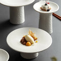 White Ceramic Fruit Plate High Foot Cold Dishes Dessert Snacks Compote Nut Tea Serving Tray Cake Stand Restaurant Dinnerware Set