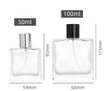 Custom Logo Square 50ml Glass Parfum Perfume Bottle Men  Spray Perfume Bottle With Black Cap