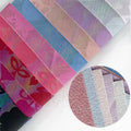 Rainbow Flowers Grain Leatherette Laser Glossy Synthetic Leather Artificial Fabric Roll for Bags/Home Decorative Accessories