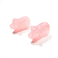 DIY Factory Wholesale Quality Rose Quartz Jade Pig Animal Carving Sculpture Home Decoration Semi-precious Stone Crafts