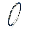 High Quality Blue Plating Stainless Steel Wire Tube Adjustable Bangle for Luxury Men