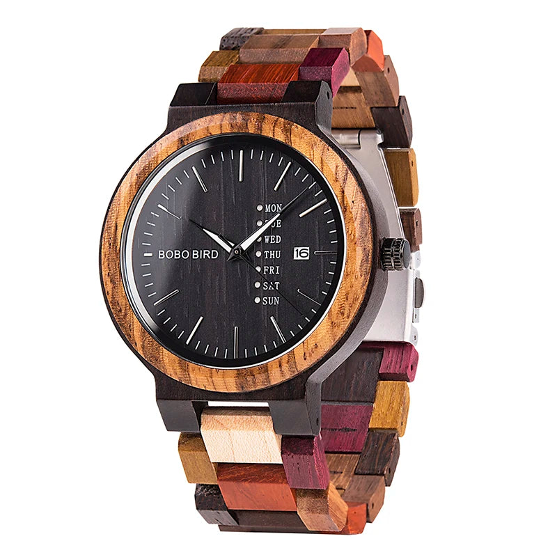 BOBO BIRD Hot Selling Couple Wristwatches Multi Function Wood Watches for Men and Women MegaBDM
