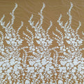 HY2237 White Floral Embroidery French 3d Beaded Sequins Wedding Lace African Bridal Fabric