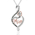 Clavicle Chain Love Double Heart Diamond Stone Pendant Ladies Heart Necklaces For Mothers Day Mom Heart Necklace