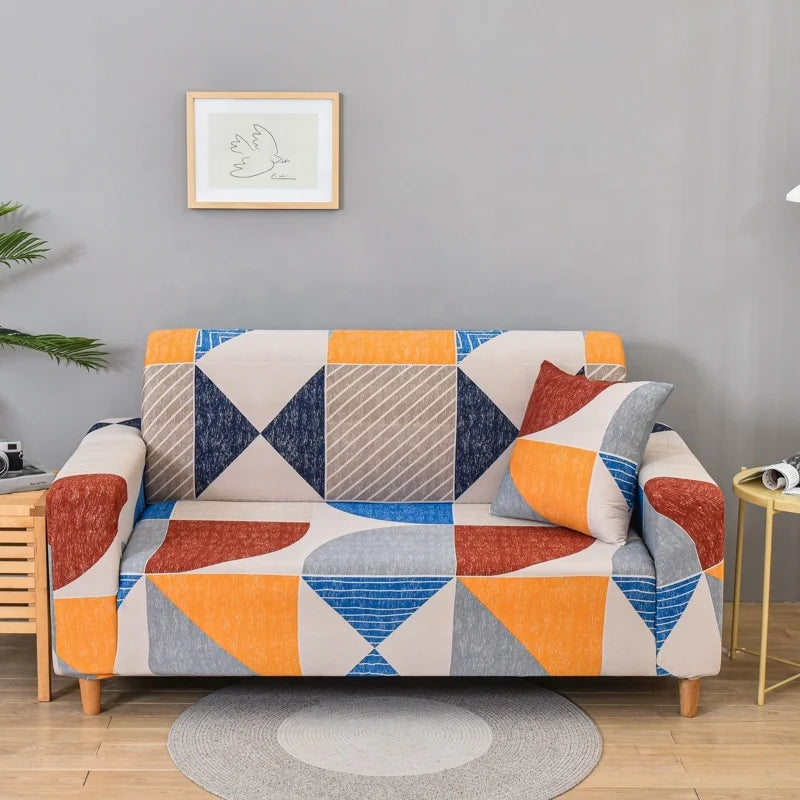 New Design Geometric Classic Polyester Furniture Cover for 3-Seater Sofas for Sofa Seats and Couches