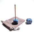HZ Gemstones Popular Souvenir Natural Crystal Incense Holder Stone Crafts Blue Spot jasper Cube Incense Holder for Decoration Gift