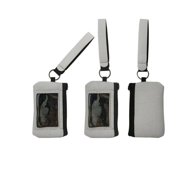 Sublimation Blanks ID Card Holder Neoprene White Blank ID Wallet Card Purse for Custom DIY