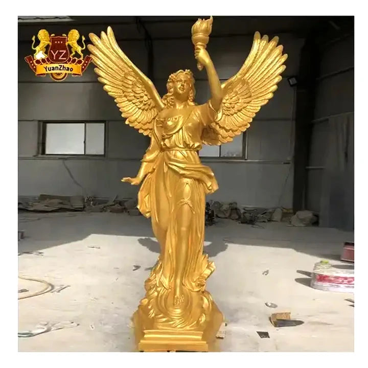 Large Size Casting Hand-carved Exquisite Indoor Bronze Cherubs Bronze Angel Statue