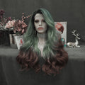 Celebrity 26 Inch Transparent Lace Front Synthetic Wigs Natural  Wave  Light  Color Heat Resistant  Lace Frontal Wigs