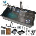 New Trend TELISIYA Black 100X50cm Large Kitchen LED Digital Display Eco-Friendly Dual-Flush Modern Stainless Steel Cup Washer MegaBDM