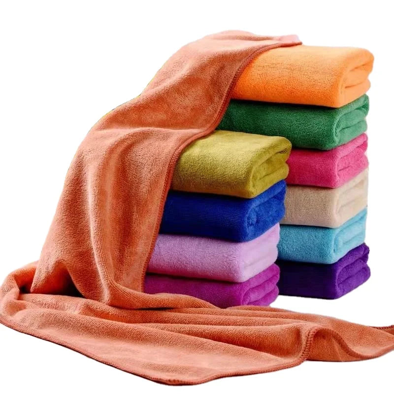 Solid Color Plain Microfiber Beauty Hair Salon Towel 35*75CM High Absorbent Eco-Friendly Home Hand Dry Knitted Technics