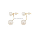 Women Dainty 18k Real Gold Freshwater Pearl Earrings in 18k Yellow Gold Drop Earrings With Silicon Back Wholesale