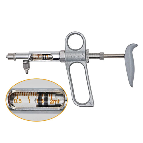 0.2-2ml Adjustable Animal Injector Gun Cattle Pig Automatic Syringe Continuous Veterinary Syringe