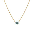 Milskye Elegant Design S925Jewelry 14k Gold Plated Flower Turquoise Pendant Necklace