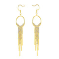 Fashion Needle Women'S Jewelry Long Ear Hook Tassel Antique Brass Hypoallergenic Copper Patina Earrings