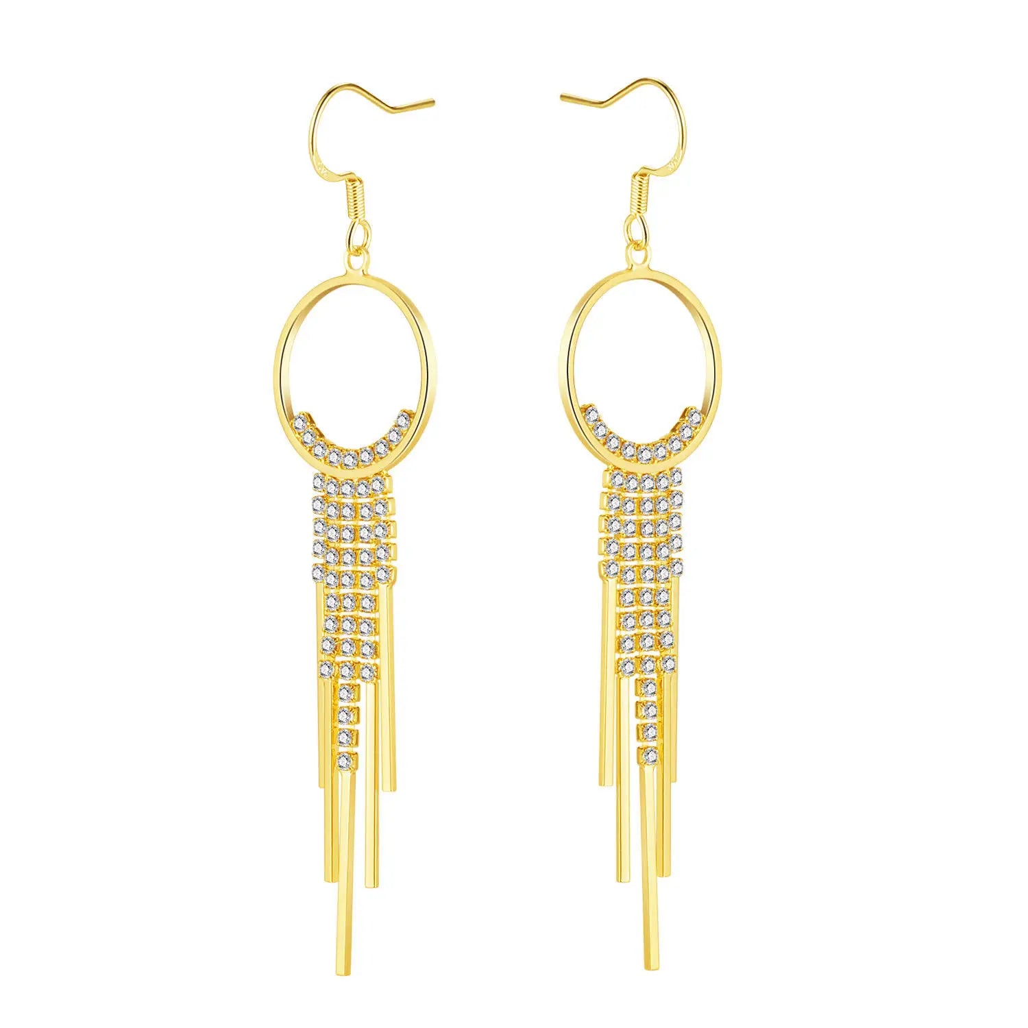 Fashion Needle Women'S Jewelry Long Ear Hook Tassel Antique Brass Hypoallergenic Copper Patina Earrings