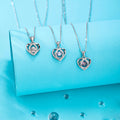 Hot Selling 925 Sterling Silver Heart of the Ocean Beating Heart Pendant Valentine's Day Women's Necklace Jewelry
