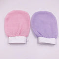 Light Purple Square Shape Hammam Glove Hanging Loop Custom Logo Face Body Exfoliating Mitt 15x23cm Made Soft Sponge Adults Cut
