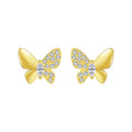 SP New Arrived Elegant Butterfly Studs Fine Jewelry S925 Sterling Silver Zircon Butterfly Stud Earrings