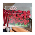 AM-PFE109 Ammy 39 Large Acrylic Handmade Rose Square Box Preserved Eternal Garden Roses for Valentine's Day Mother's Day
