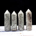 Natural Dendritic Pine Jasper Crystal Wand Tumbled Gemstone with Hexagonal Faceted Prism Polished Reiki Chakra Stone