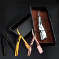 Low MOQ Private Label Straight Shaving Razor Metal Electroplating Customized logo Men's Beard Razor with Box for Men MegaBDM