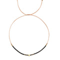 Handmade Minimalist Bohemian Copper Heart Charm Necklace Wax Rope Braided with Glass Crystal Beads Adjustable for Weddings