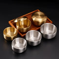 Double Walled Metal Soup Bowl Food Grade Stainless Steel 304 Kitchen Kimchi Bowl Korean Rice Bowl With Lid