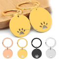 Hot Sale DIY Adornment Round Inner Openwork Paw Shape Stainless Steel  Pendant Charm Engraving