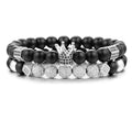 8mm Silver Crown king Bead Men Gold Bracelet Jewelry Crown Bracelets Men Silver Stainless Steel