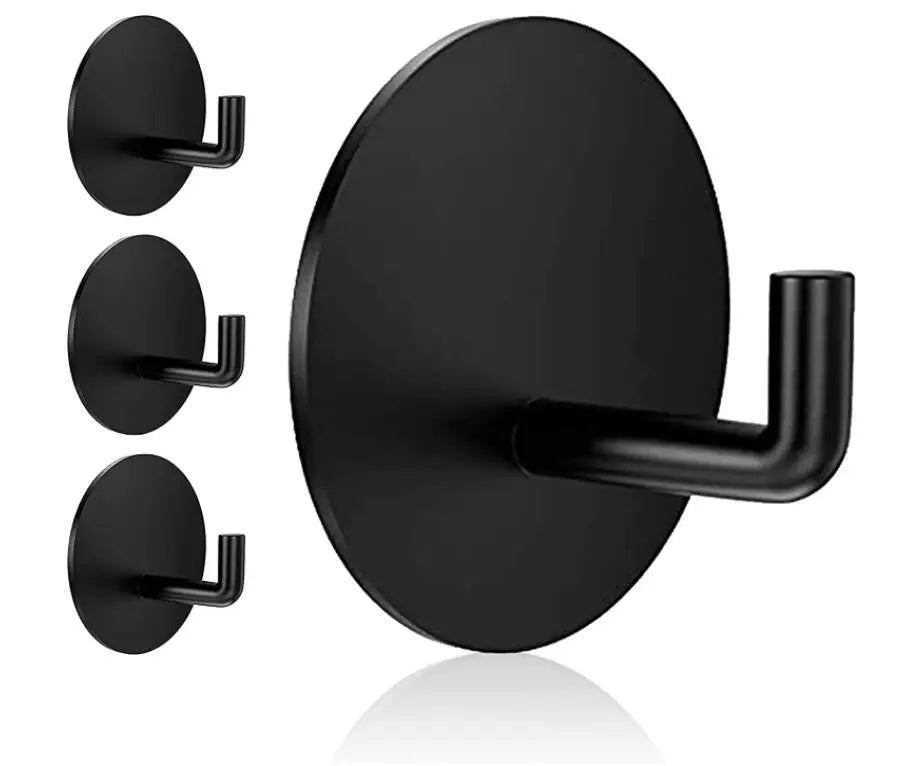 Stainless Steel Adhesive Hooks in Shower Hooks for Hanging Loofah Towels Clothes Robes for Bathroom