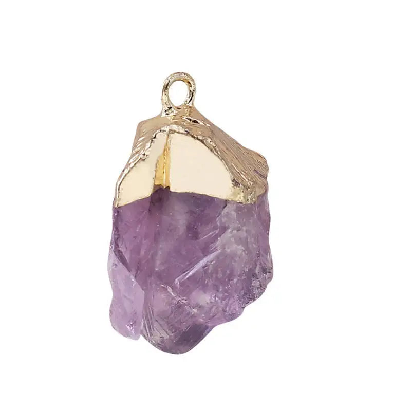 Agate Stone Pendant Natural Stones for Jewelry Making Elegant Raw Purple Quartz Pendant Natural Stones for Bracelet Wholesale