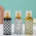 Arabic Gold Glass Metal 50ml Fancy Attar Crystal Golden Glass Perfume Atomizer Perfume Spray Bottles With Crystal Cap